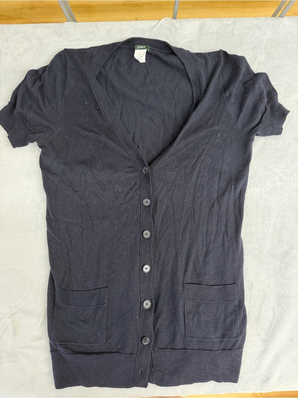 J.Crew Navy Short Sleeve Cardigan